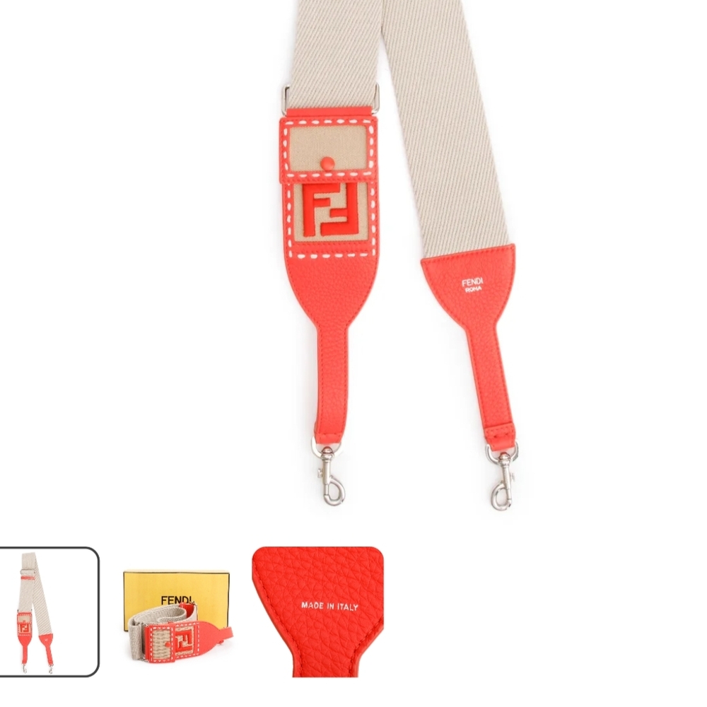 Fendi Red and Cream Leather Strap